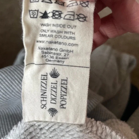 Naketano Cowl Neck Hooded Sweatshirt Hoodie Rope Drawstring Long Length Tunic - Picture 14 of 16